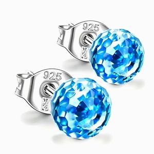 S925 Sterling Silver Crystal Ball 🔮 Studded Earrings